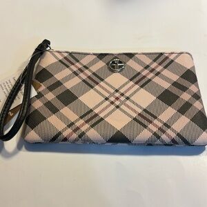Giani Bernini wristlet tan plaid NWT